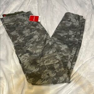 SPANX Gray Cargo Pants with Urban Camo Design